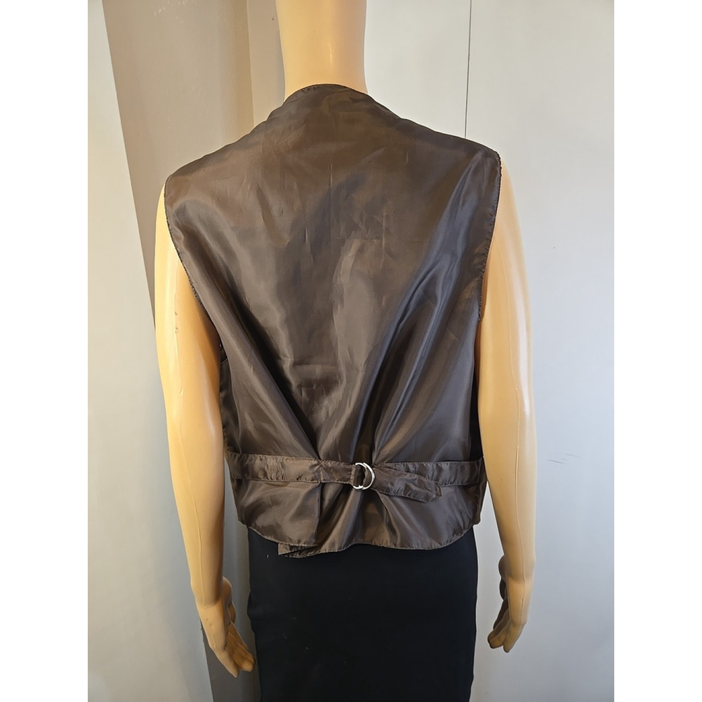 Wanted Genuine Leather Feather Appliqué Vest Western Festival Large - Picture 9 of 10